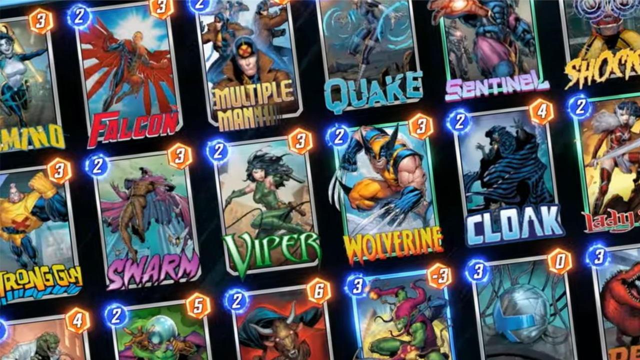 The featured image for our Marvel Snap tier list, featuring a selection of Marvel Snap cards.