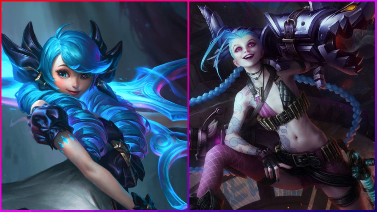 feature image for our urf tier list, the image features promo art for the characters gwen and jinx