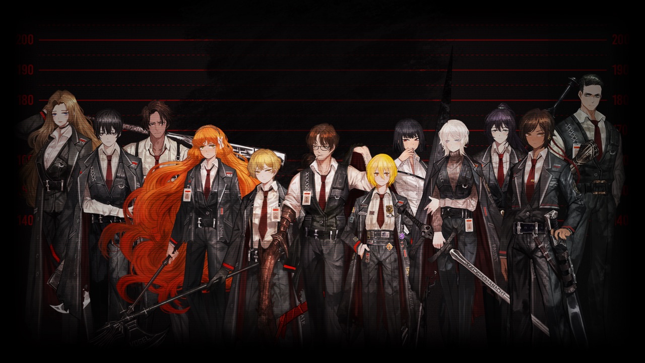 The featured image for our Limbus Company tier list, featuring a wide angle shot of the main characters of the game, the twelve Sinners.