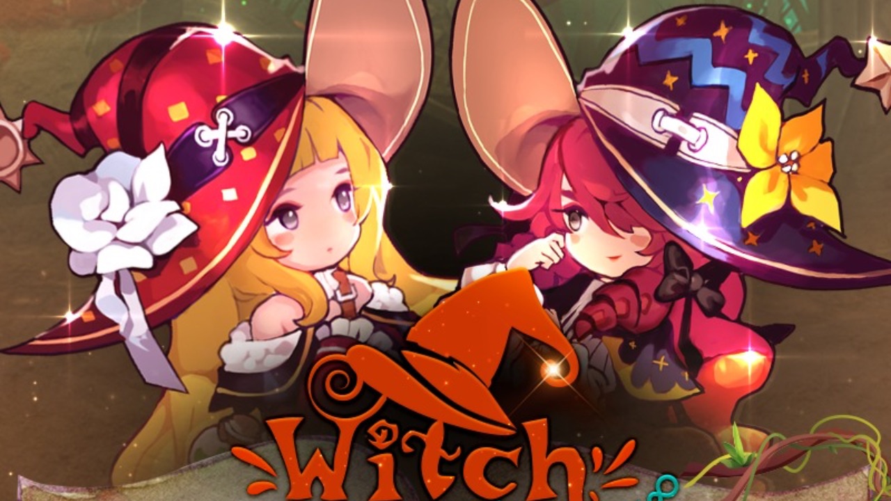 The featured image for our Witch Market best team guide, featuring two witches. They're facing each other, and they're wearing massive hats. They're wearing similar clothes, yet one is wearing a predominantly red colour scheme, and the other's is black.