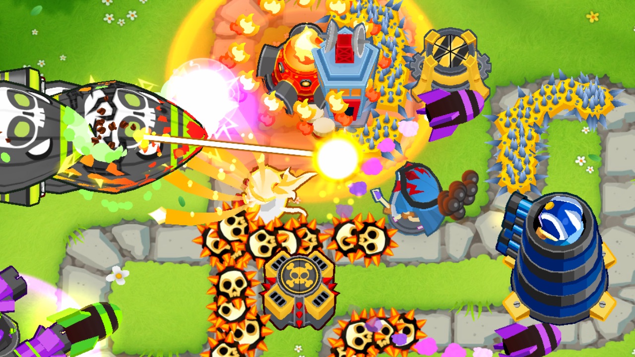 The featured image for our Bloons TD 6 quests guide, featuring a top-down view of a player defending their tower from bloons.