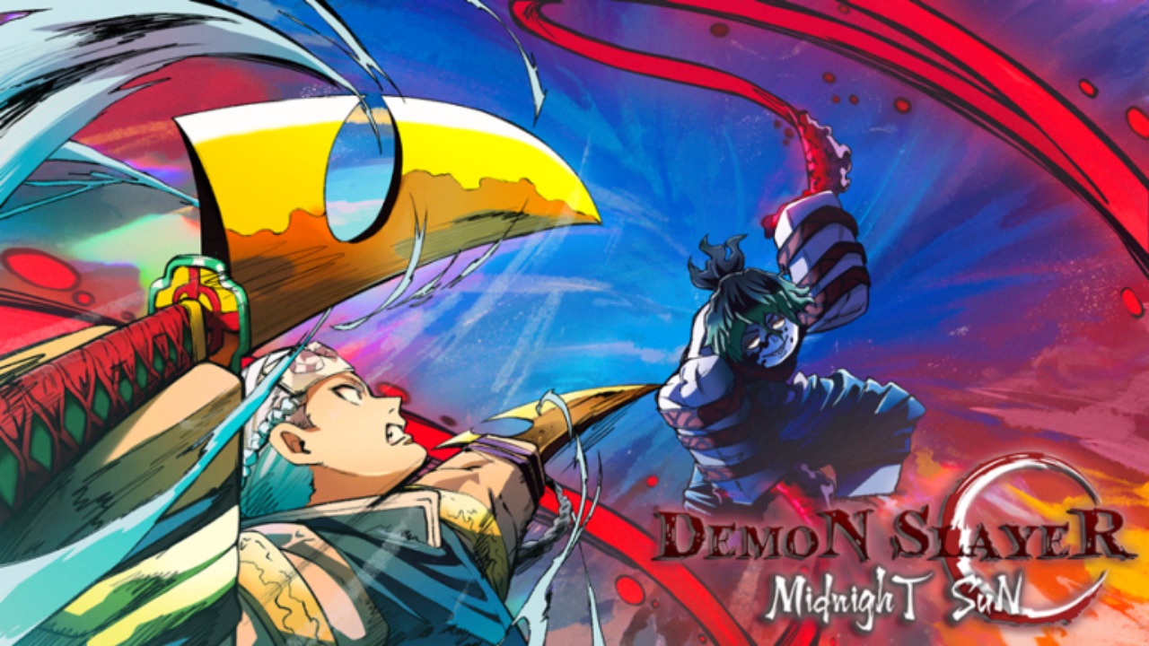 The featured image for our Demon Slayer: Midnight Sun tier list, featuring two characters battling it out in a brightly coloured setting.