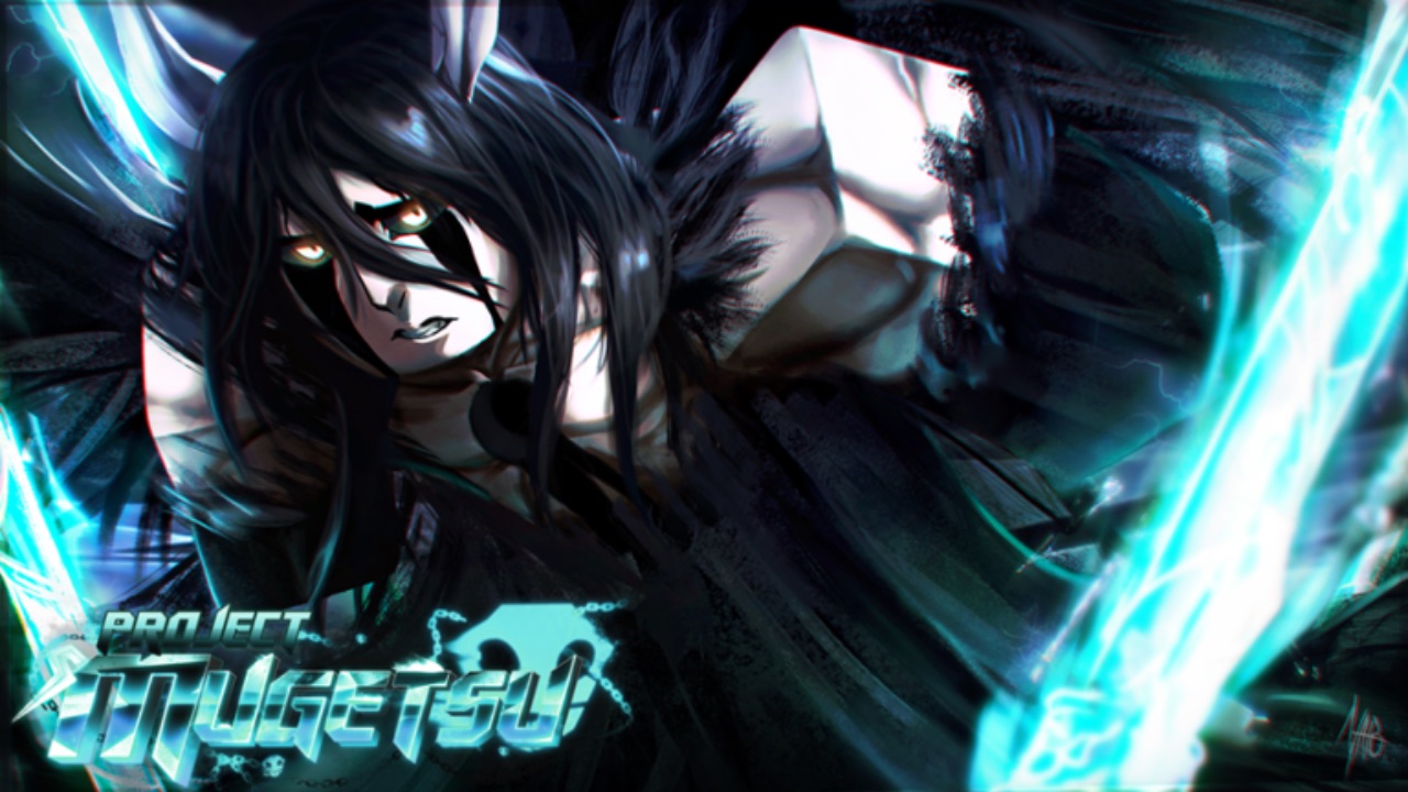 The featured image for our Project Mugetsu clan guide, featuring a character from the game looking distressed towards the camera. They are surrounded by cyan blue light.