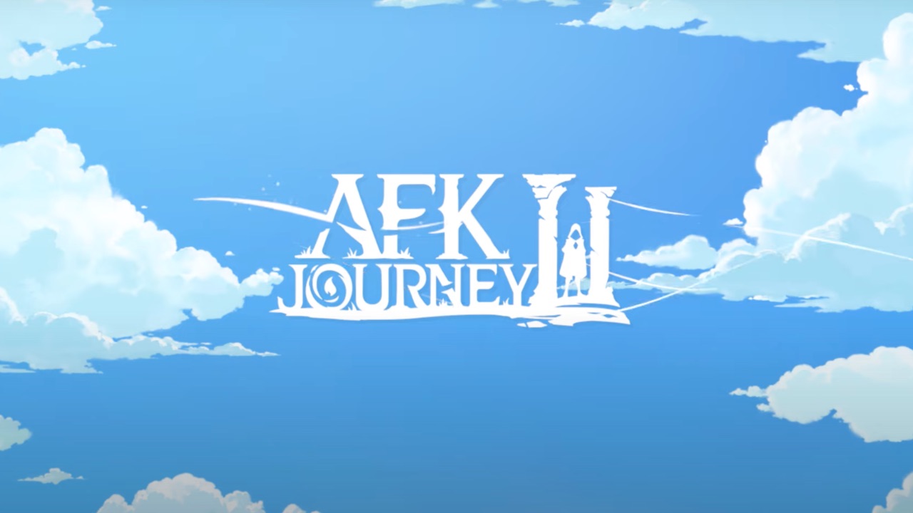 The featured image for our AFK Journey tier list, featuring the game's title card floating in a blue, cloudy sky.