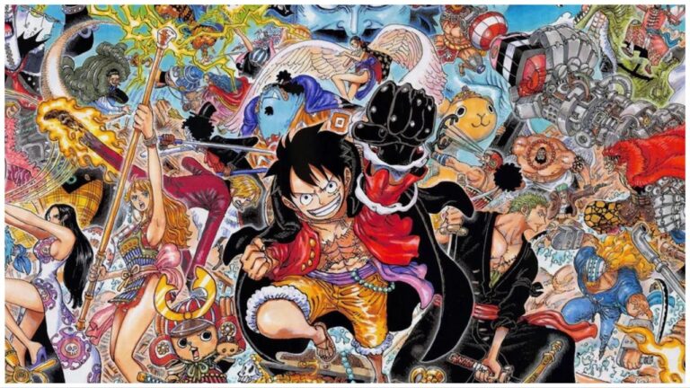feature image for our OP fateful sailing tier list, the image features official art of a variety of one piece characters in a collage art piece as they all wield their weapons, with piles of gold and treasure at the bottom
