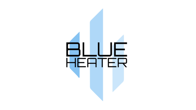 feature image for our blue heater race tier list, the image features the game's logo with the game's name on top of three blue lines with sharp edges, each line varies in length
