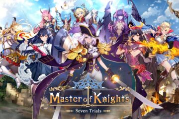 Feature image for our Master Of Knights tier list. It shows promo art of a variety of different characters.