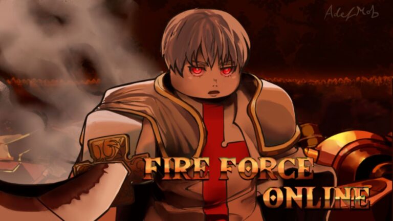 Feature image for our Fire Force Online tier list. It shows some promotional art of a white-hared figure in the uniform of the White Clads.