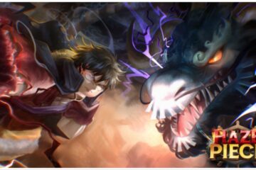 The image is the banner for Haze Piece where we see Luffy heading into combat with a fierce dragon.