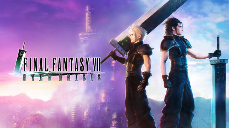 Featured image for Final Fantasy Crossover. The image shows two main characters of the game the Final Fantasy VII: Ever Crisis. One of them is holding a powerful sword.