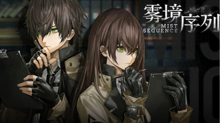 Feature image for our Mist Sequence Tier List. Image shows a male and female anime character dressed as detectives.