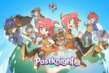 Featured Image for Postknight 2. It features Postknights Almond, Pearl, Cassandra, Tedric and others in the sky.