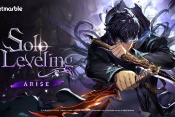 Featured Image for Solo Leveling: ARISE. It features the protagonist Sung Jin-Woo in a purple background. The logo of the game is on the left in white and purple colours.