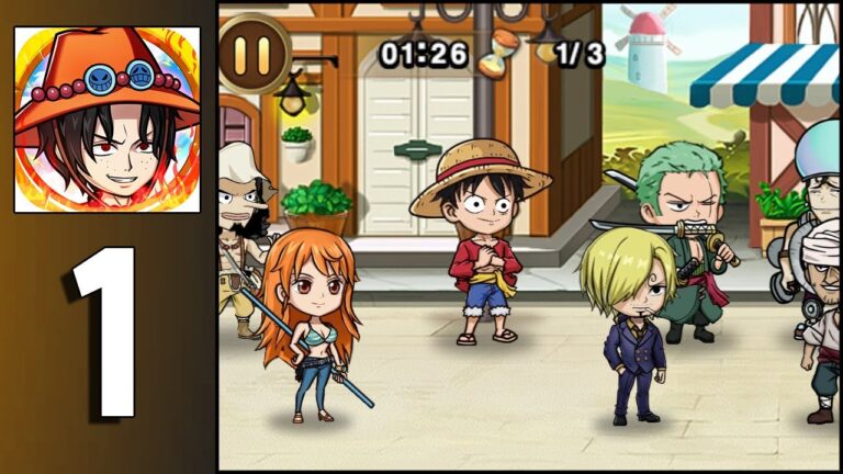 Featured Image for Sunny Rebirth: Pirate King. It shows a screenshot of the game with different characters in action.