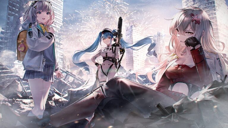 Featured Image for our news on Goddess of Victory: NIKKE. It features three characters from the game.