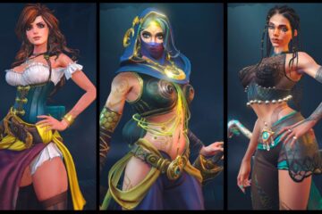 Featured Image for our news on Sea of Conquest. It features three feamle characters from the game in pirate-themed attires.