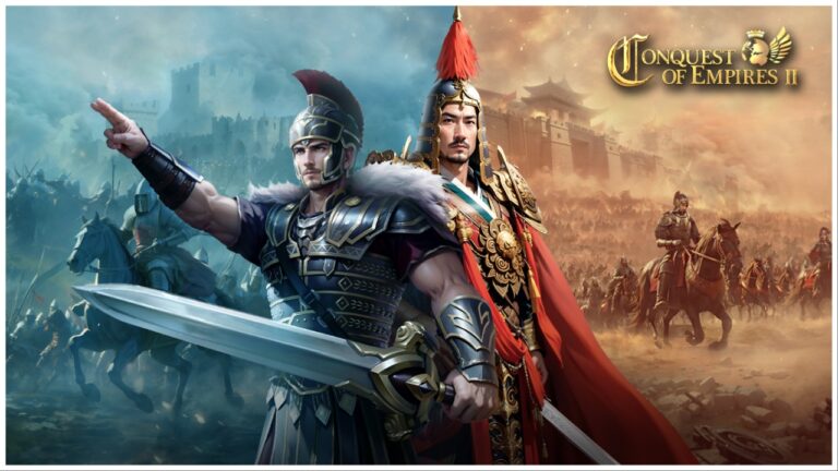 Conquest of Empires II poster featuring the Romans and the Chinese.