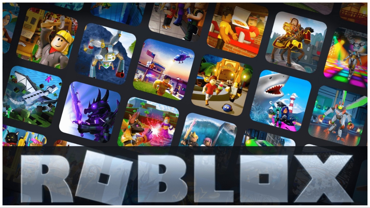 the image shows a slideshow of different roblox games in the form of squared screenshots with the roblox logo at the bottom