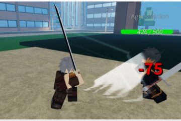 The image shows my avatar in combat with a minion in the city, the katana pierces through the enemy