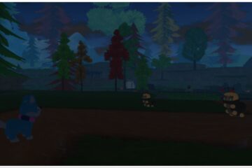 The image shows a chewaqua tanorian facing off against two capyillas during nighttime on route 2. The background is full of trees and greenery