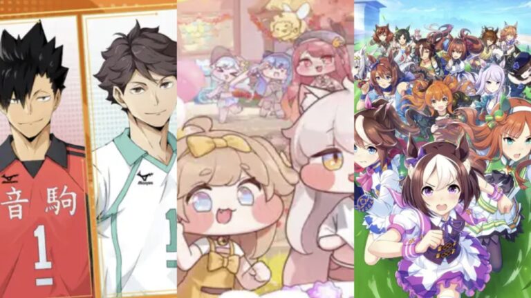 Feature image for our Best Gacha Games of the Year feature showing three different games in a collage.