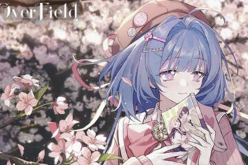 Feature image for our Overfield Banner Schedule guide showing a girl standing near cherry blossoms smiling and holding a magazine.