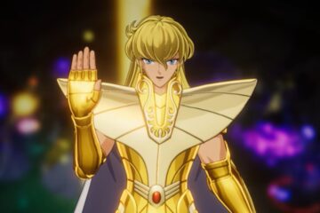 Feature image for our Saint Seiya EX Banners guide showing an anime-style character in golden armor with his hand up.