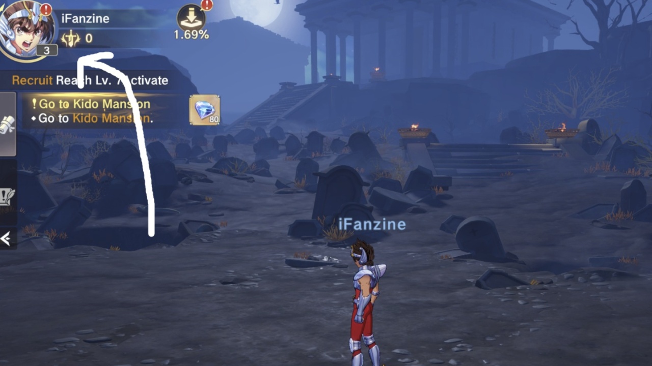Image shows the settings option in the game Saint Seiya EX.