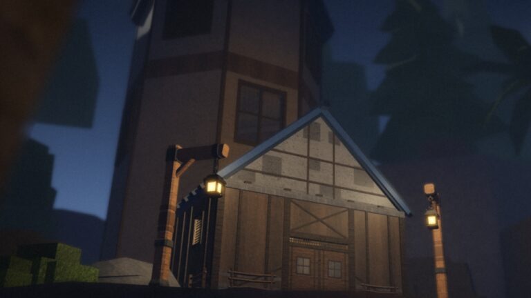 Feature image for our The Forge Race Tier List showing a small house in a forest with trees in the background.
