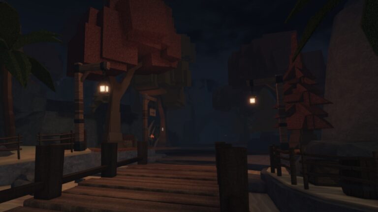 Feature image for our The Forge Runes Tier List showing a wooden bridge in a forest.
