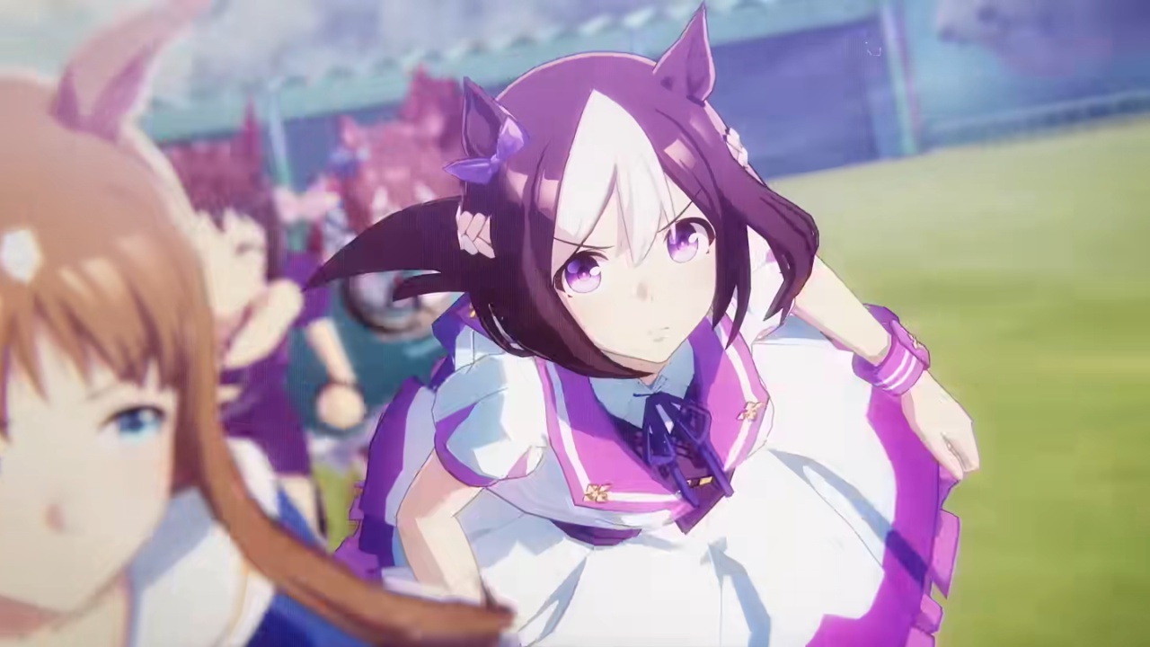 Image from Umamusume: Pretty Derby showing girls running.
