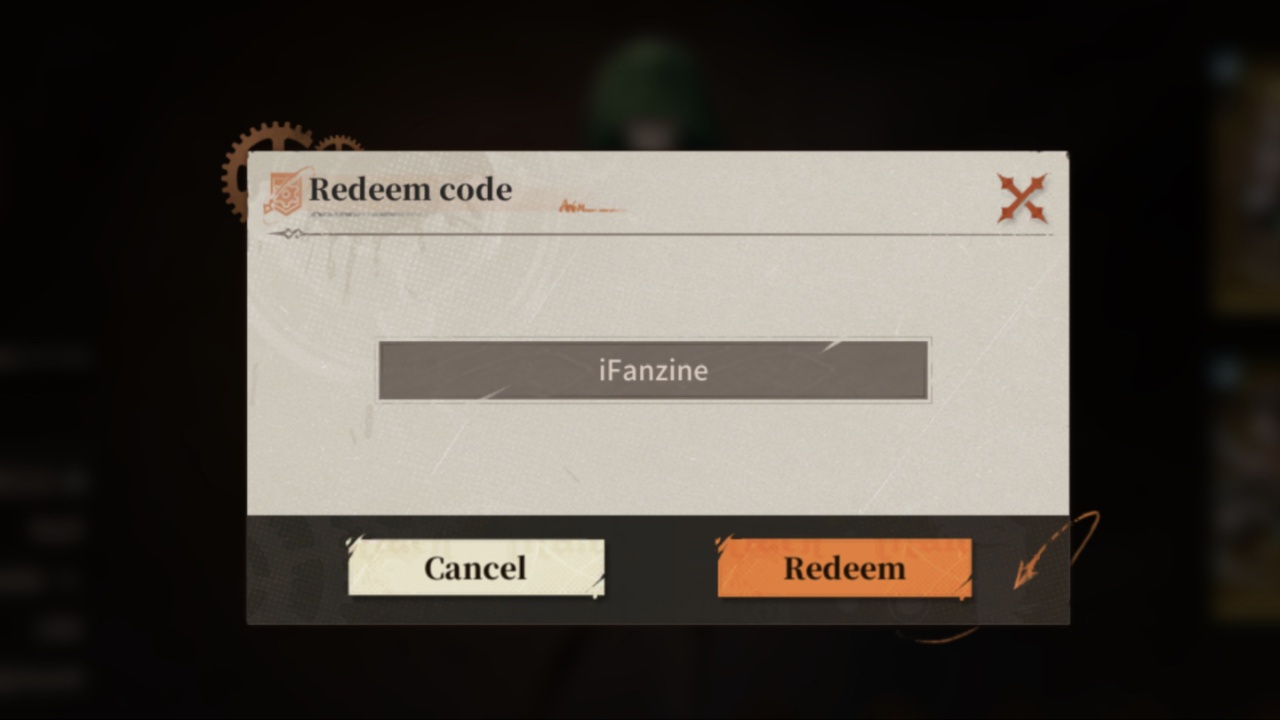 Image shows a code redemption box in Titan Regiment.