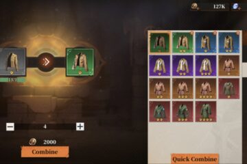 Feature image for our Titan Regiment Armor Tier List. Image shows a screen in-game where players can combine pieces of armor.