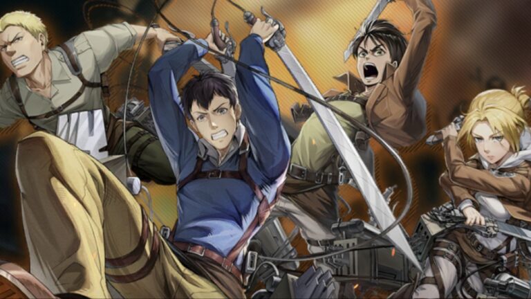Feature image for our Titan Regiment Banners guide showing four characters from the game posing.