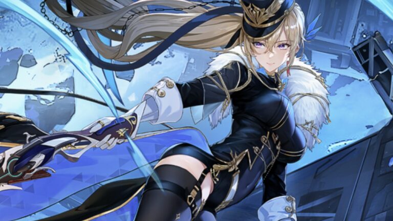 Feature image for our Tower of Fantasy Warped Server Relic Tier List showing a girl wearing gear holding her arm out and posing.