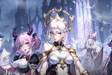 Image for our Twilight Chronicle Idle RPG Codes guide showing different anime-style girls wearing dresses and gear looking at the camera.