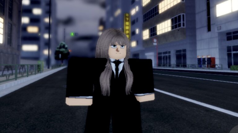 Feature image for our Devil Hunter Weapons Tier List showing a character standing in the street.