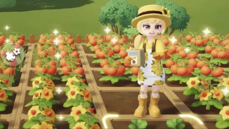 Feature image for our Heartopia Codes guide showing someone standing in a garden.