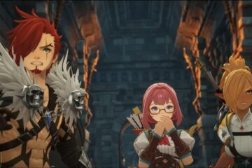 Feature image for our How To Download Dragon Sword guide showing three characters looking shocked.