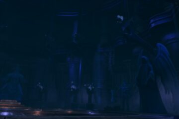 Feature image for our Solo Hunters Weapon Tier List showing a dark dungeon with statues on the walls.
