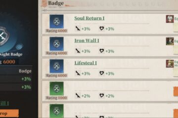 Feature image for our Titan Regiment Badge Tier List showing a list of different badges available.