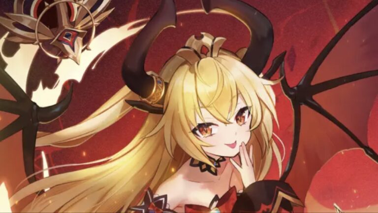 Feature image for our Abyssdia Codes guide showing a girl with long blonde hair in a dress smiling.