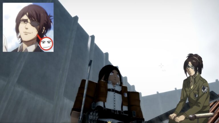 Feature image for our Attack on Titan Revolution Update 4 guide showing a character standing near a large wall.