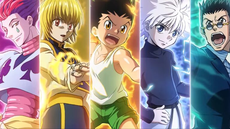 Feature image for our Best Hunter x Hunter Nen x Survivor Team showing five characters in a collage.