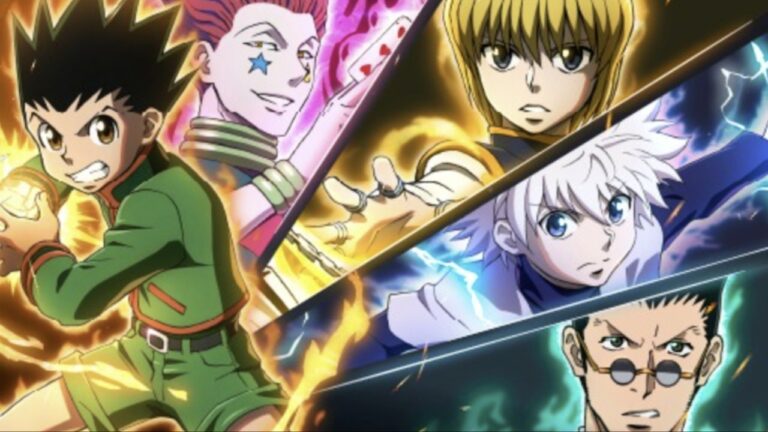 Feature image for our Hunter x Hunter Nen x Survivor Codes guide showing five characters from the game in a collage.