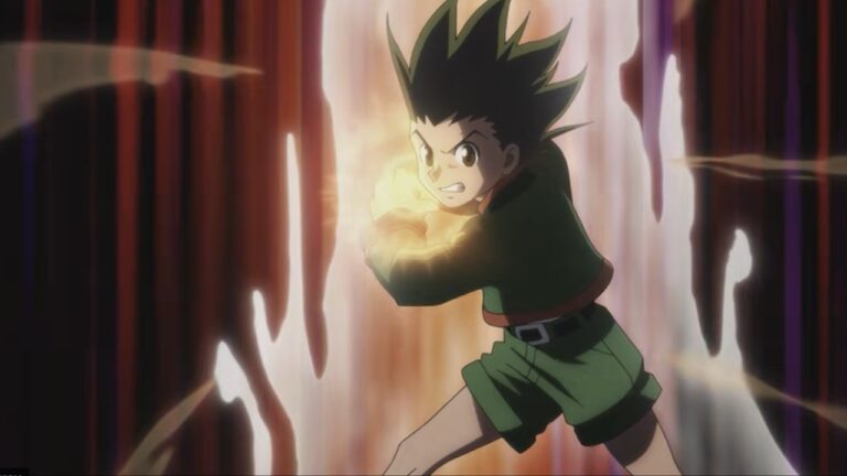 Feature image for our Hunter x Hunter Nen x Survivor Review guide showing Gon with a ball of light in his hands.
