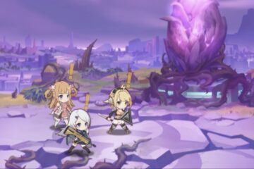 Feature image for our Princess Link Reroll Guide showing three chibis in battle.